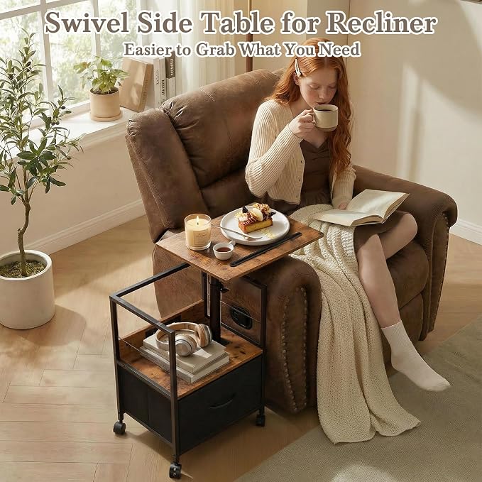 Faesun Swivel Lift Top Nightstand - Image 7