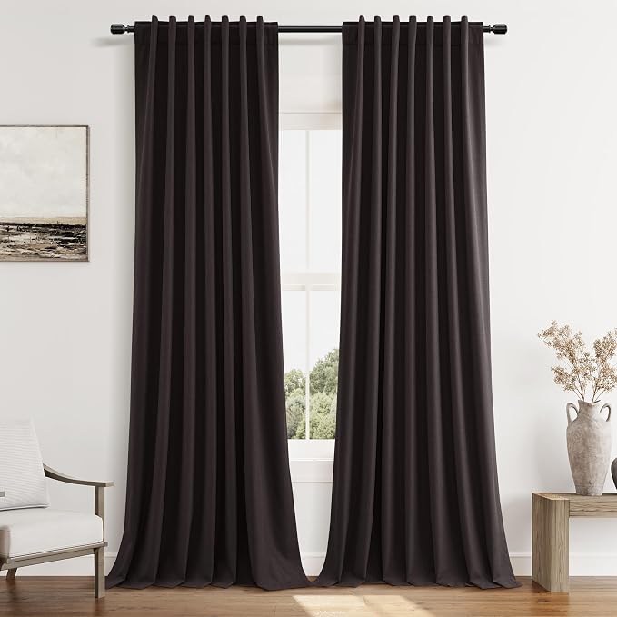 100% Blackout Curtains 84 Inch Length 2 Panels Set by Guken