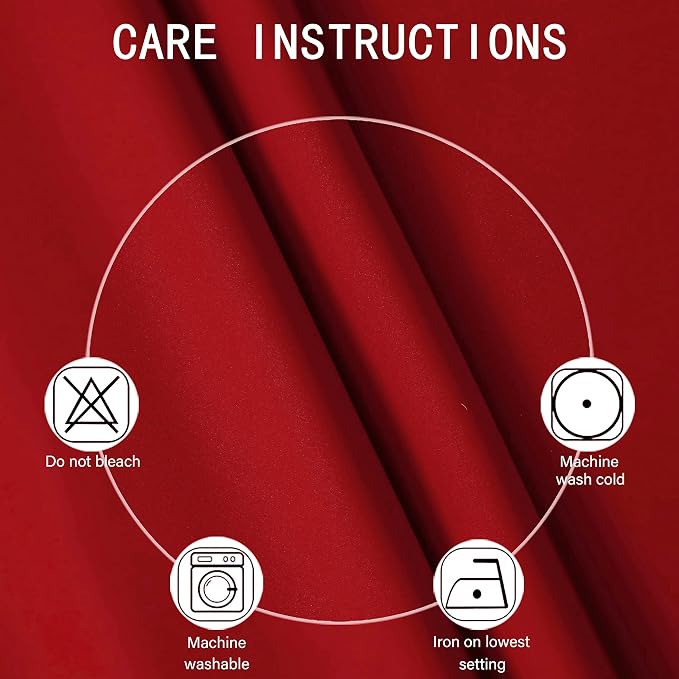 100% Blackout Curtains 52 x 84 Inch/Red Curtains 2 Panels - Image 4