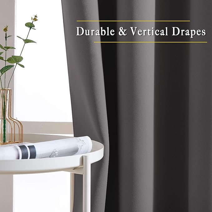 NICETOWN Gray Blackout Curtains - Image 5