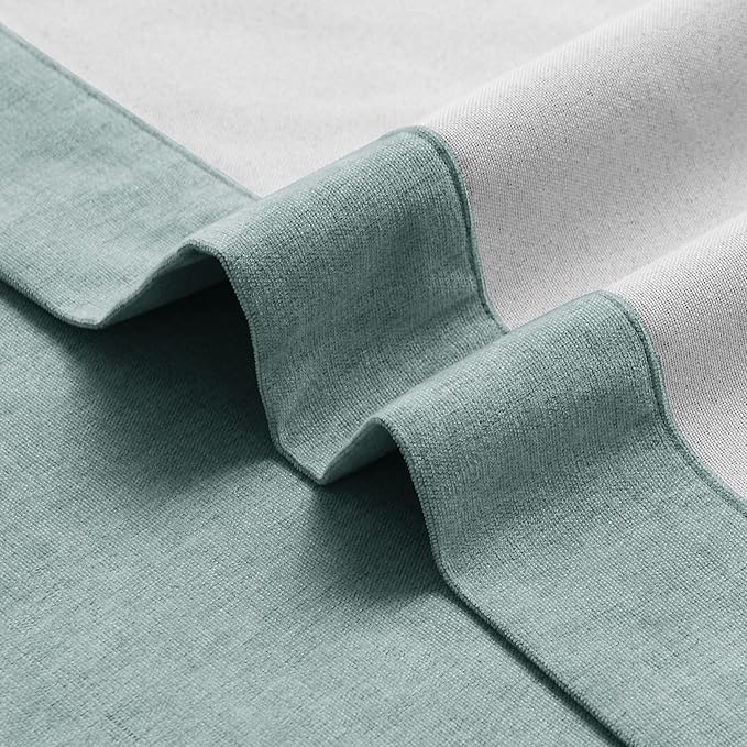 Macochico 100% Blackout Chenille Curtains Thermal Insulated Noise Reducing Velvet Draperies for Living Room Bedroom Hotel Teal Blackout Curtains Grommet Top with Tieback 84" Wx84 L 1 Panel