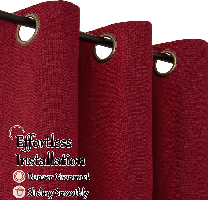 95 Inch Extra Long Red Blackout Curtains - Image 5