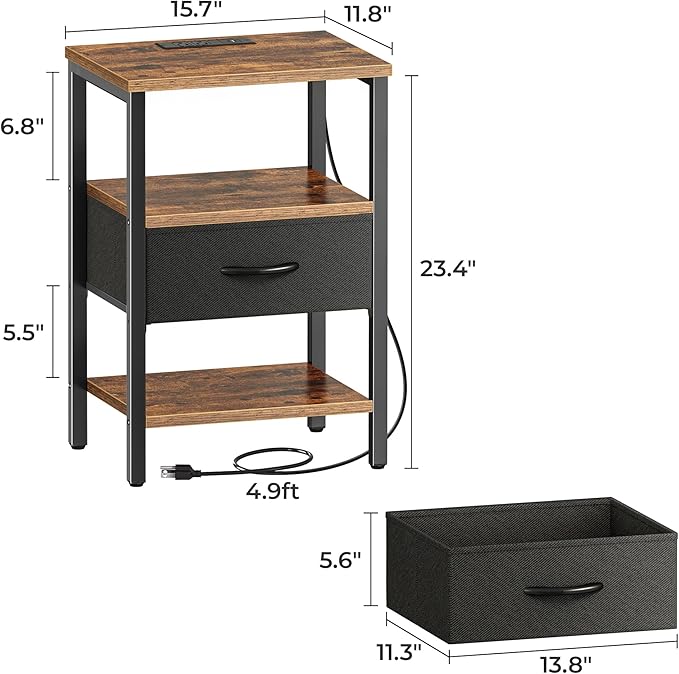 SUPERJARE Nightstand Set of 2 - Image 3