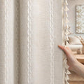 Ivory 100% Boho Blackout Curtains 84 Inch 2 Panels by Unknown