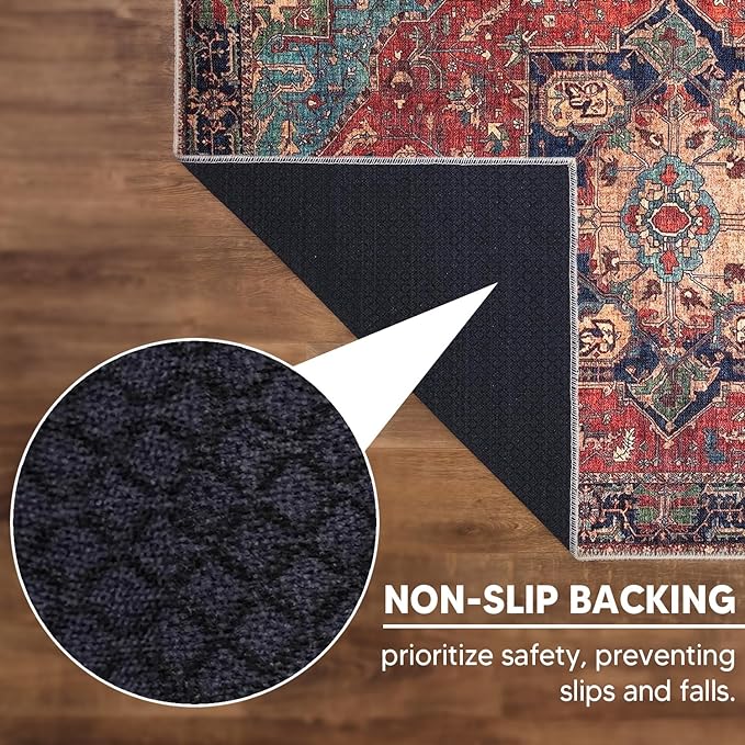Keen Home Design 3x5 Rug - Machine Washable Entry Rug with Non-Slip Backing, Ideal for Enteryway, Kitchen, Bathroom, Laundry Room - Vintage, Easy Clean, Durable, Low Pile Rug - (3' x 5')