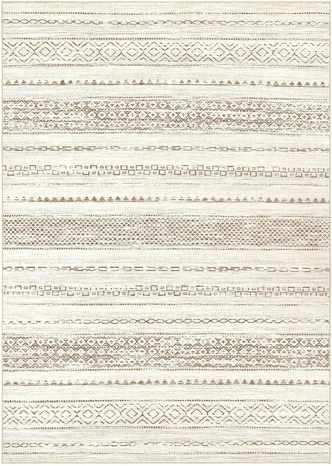 Nakagishi Boho 6x8 Area Rug Living Room Rugs Machine Washable Brown | Soft - Image 8