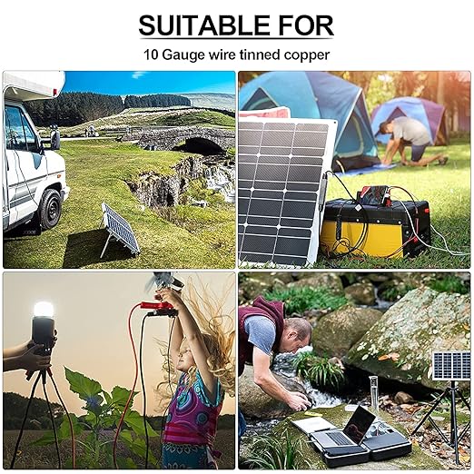 Solar Panel Wire - iGreely 200Ft 10 Gauge 10AWG Tinned Copper PV Wire Solar Panel Extension Cable UV Resistant Cable for Boat Marine Automotive RV Solar Panel Outdoor - Black