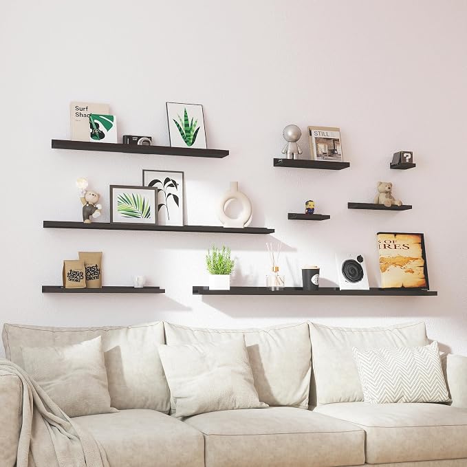Black Floating Shelves for Wall Decor, 32 in Shelf - Image 7