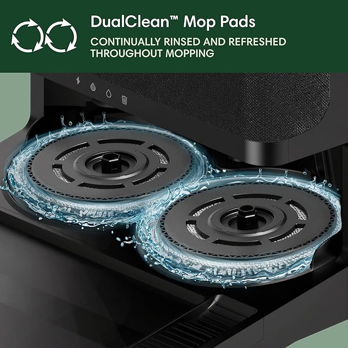 iRobot Roomba Plus 405 (G181) 2in1 Vacuum & Mop Robot with AutoWash Dock - Dual Spinning, Smart & Fast Mapping, Ideal for Pet Hair, Self-Empties 75 Days, Intense Suction, Pad Washing & Drying