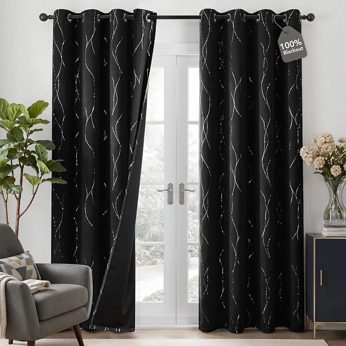 Deconovo 100% Blackout Living Room Curtains 84 Inches Long, Thermal Insulated by Deconovo