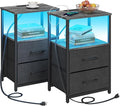 TUTOTAK Nightstands Set of 2, LED End Table by ChoosetutotakFurnitureBuildYourCozyHome