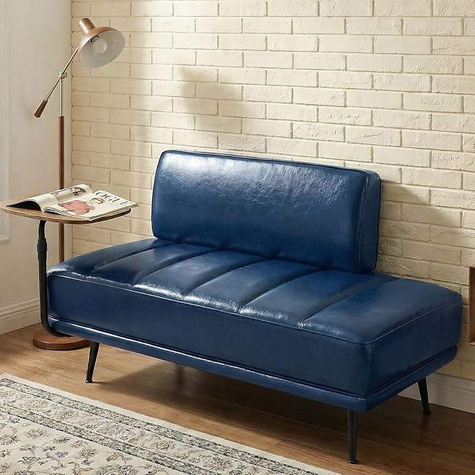Leather loveseat Sofa, Modern Faux Leather Bedroom Bench by SmartEdge
