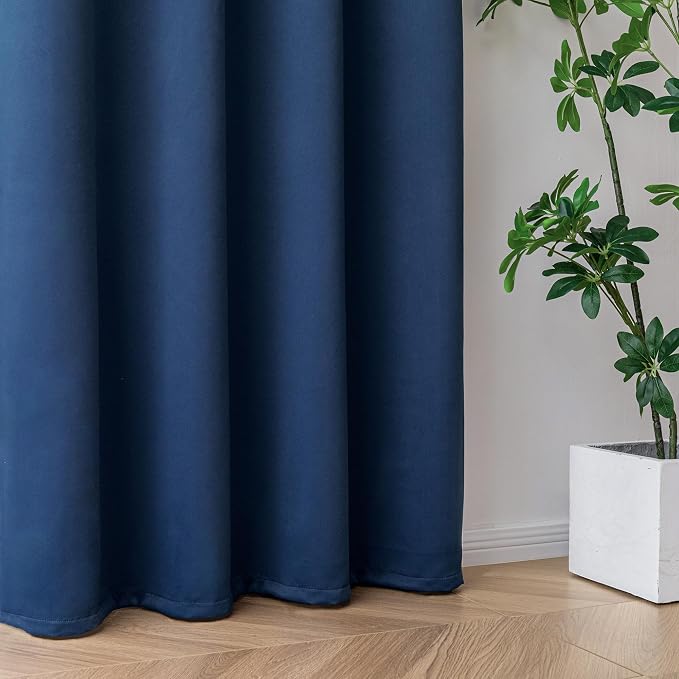 IGEMAEVE Blackout Curtains & Drapes Navy Blue 40" W x 84" L | Bedroom | Living - Image 6