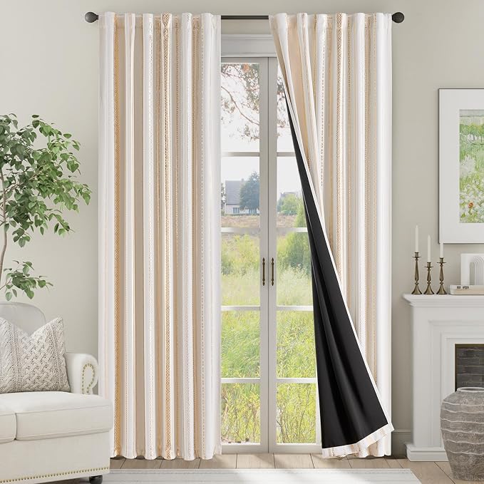 jinchan Boho Blackout Curtains 96 Inches Long by JINCHAN