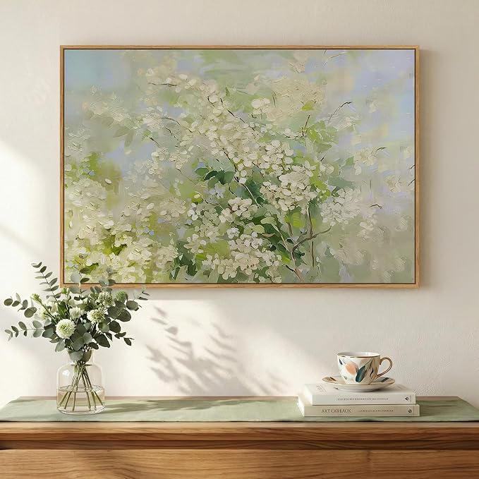 Framed Green Floral Botanical Wall Art by Cuspin