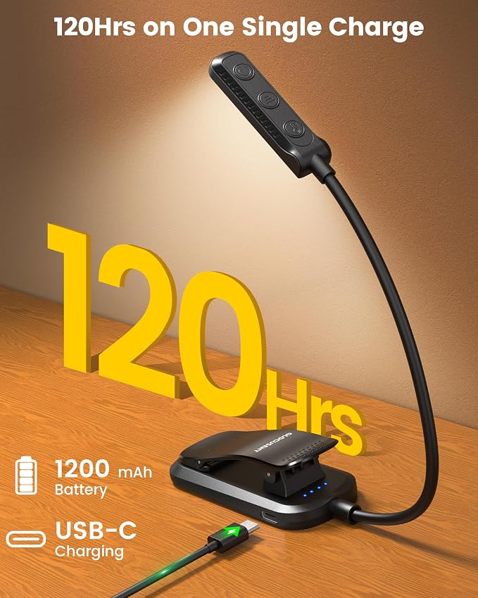 Glocusent 13 LED Book Lights for Reading at Night, Gifts for Book Lovers | - Image 5
