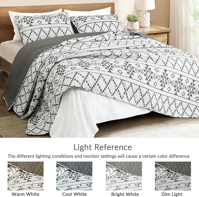 Whale Flotilla Reversible White Print Quilts Queen Size - Image 7