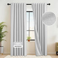 RYB HOME 100% Blackout Flax Linen Curtains 90 inches Long, Rod Pocket & Back by RYBHOME