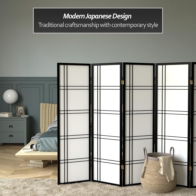 Red Lantern 5 ft. Tall Double Cross Shoji Screen - Image 2