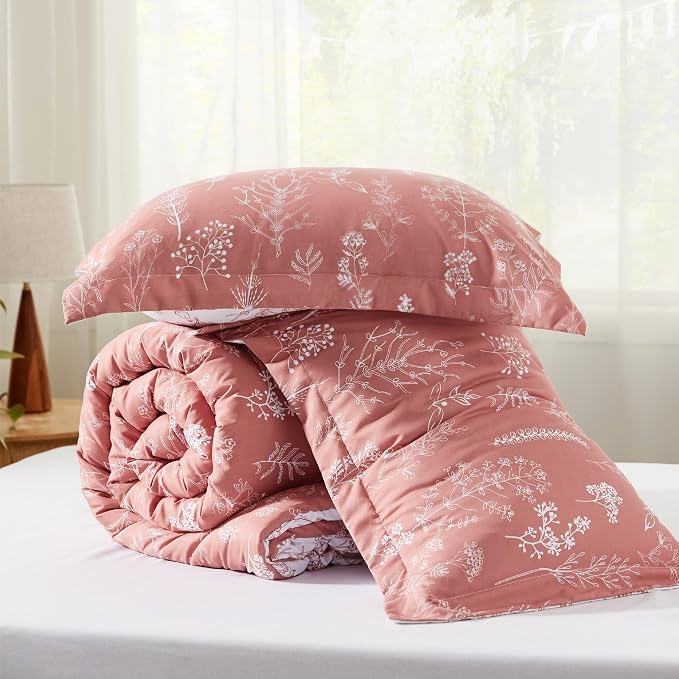 Bedsure Pink Clay Queen Comforter Set - Image 7