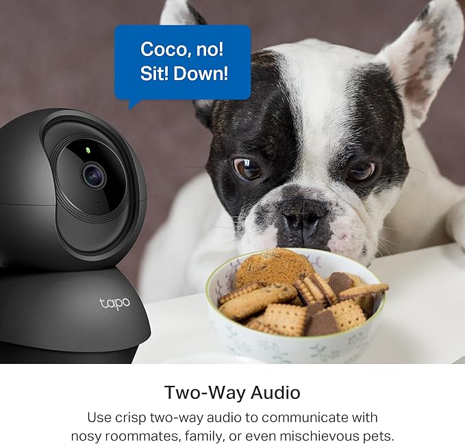 Tapo 2K Indoor Pan/Tilt Wired Security Camera - Works as a Baby Monitor & Pet Camera, Motion Detection, 2-Way Audio, Siren, Night Vision, No-Subscription Local Storage or Optional Cloud, C211 (2-Pack)