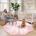 Latte&Fog 6ft Pink Round Area Rug by LatteFog