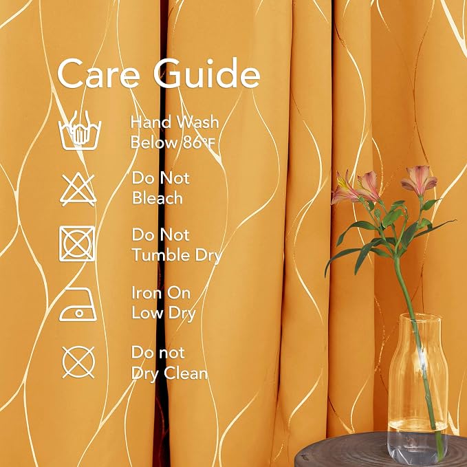 Deconovo Curtains for Living Room, Pattern Blackout Curtains 45 Inches Long | - Image 6