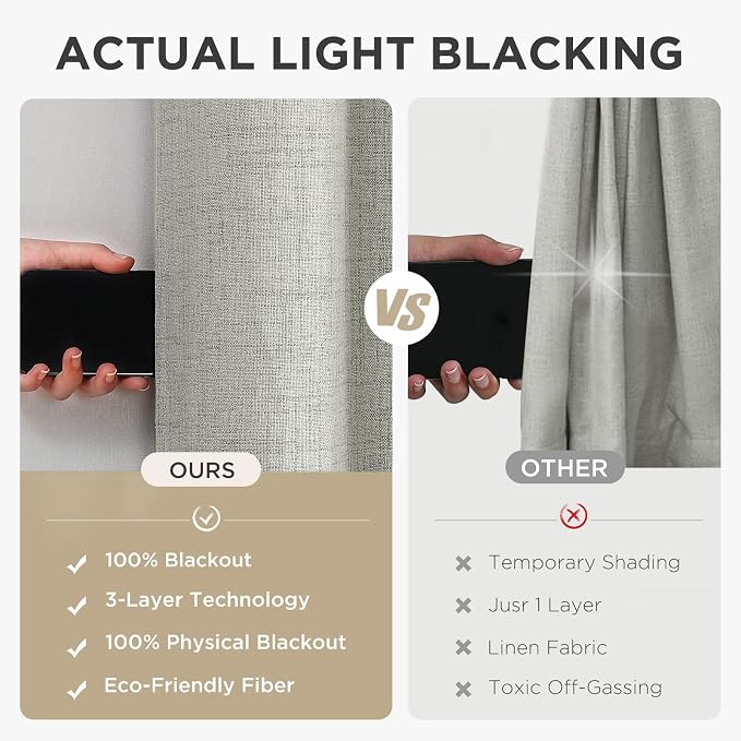 Joydeco Blackout Room Divider Curtains, Extra Wide Sliding Door Drapes Living - Image 6