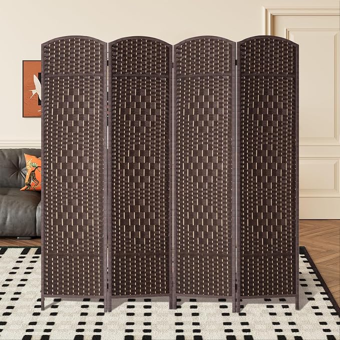 FDW | 4-Panel Folding Room Divider | 6ft, Living Room - Image 2