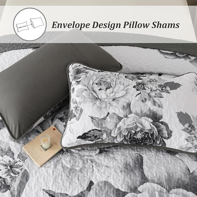 WONGS BEDDING Quilt Queen Size, Soft Microfiber Lightweight Farmhouse Bed Cover - Image 6