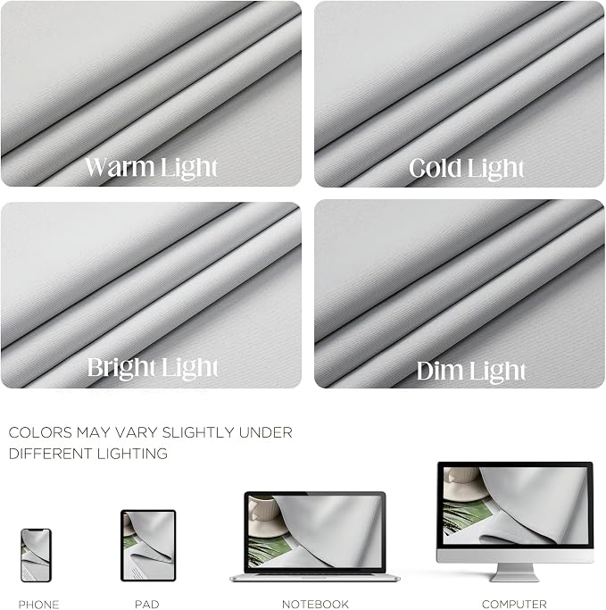 CUCRAF Blackout Curtains 63 inch Length 2 Panels Set, Room Darkening Drapes - Image 4