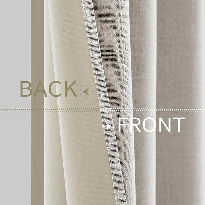 MIULEE 100% Blackout Linen Curtains - Image 6