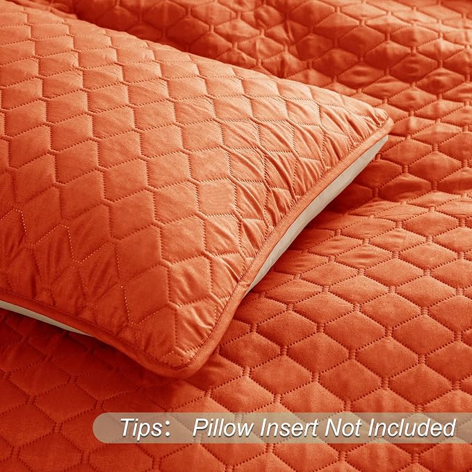 Exclusivo Mezcla Reversible California King Quilt Set, Burnt Orange | - Image 5