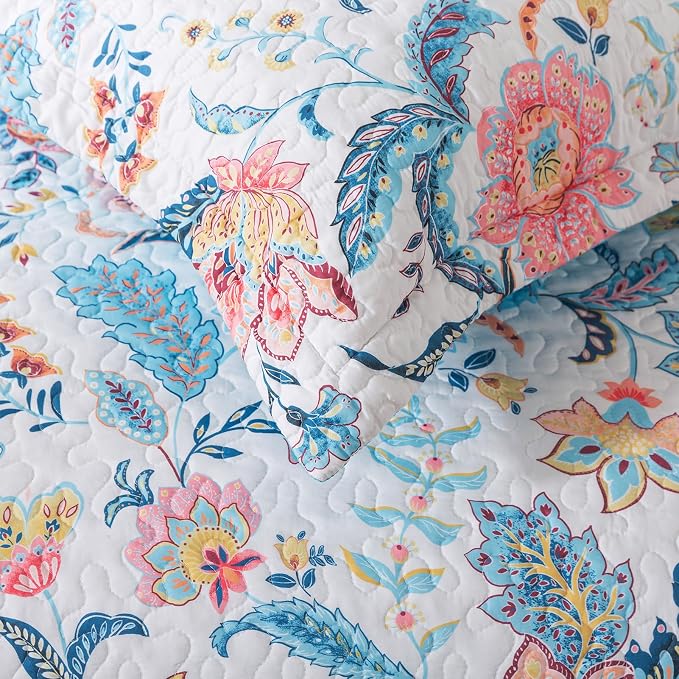 BEDIFANY Garden Cotton Fill King Size Quilt Set, Lightweight Bedspread King | - Image 5