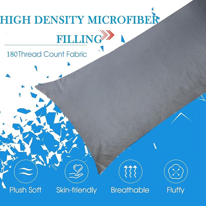 SHOUREN Large Body Pillow, Long Bed Pillow - Image 5