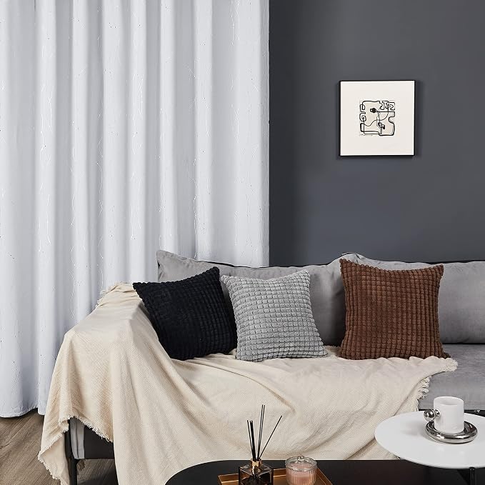 Deconovo Living Room Curtains 45 Inches Long, Thermal Insulated, Room Darkening - Image 3