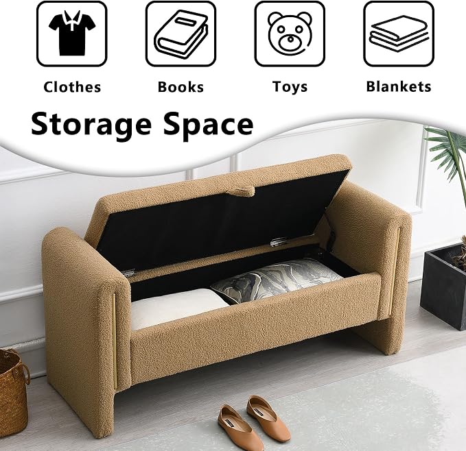 HRVEOCEI Upholstered Storage Bench - Image 4