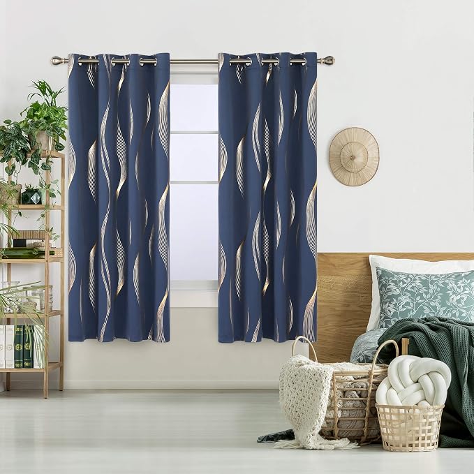 Deconovo Curtains for Living Room, Pattern Blackout Curtains 72 Inches Long | - Image 2