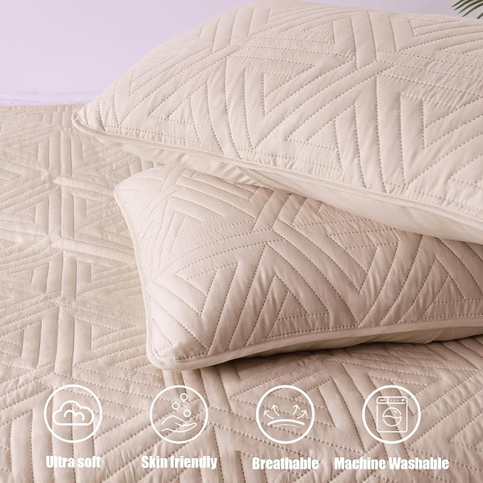 Whale Flotilla Soft Geometric Queen Quilt Set - Image 7