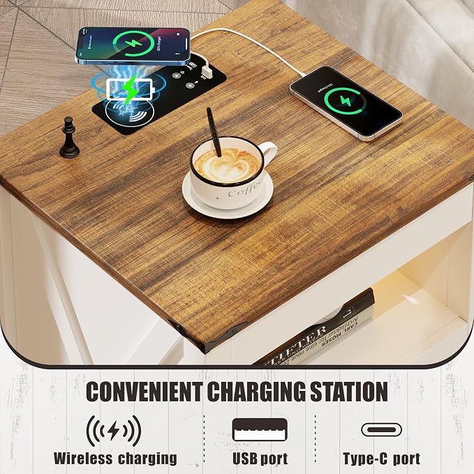 LED Bedside Table Set of 2 - Image 3