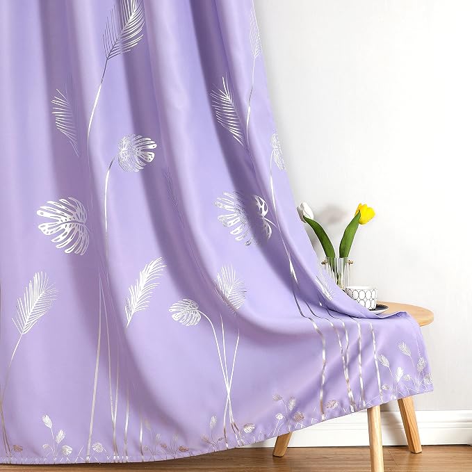 Lilac Blackout Curtains for Living Room, Room Darkening Curtains - Image 7