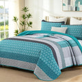 WONGS BEDDING Stripe Quilt Set, Reversible Polyester, Guest Room by WONGSBEDDING