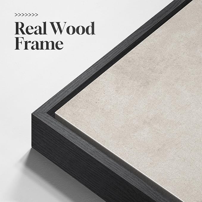 Large Framed Neutral Black Beige Abstract Wall Art - Image 5