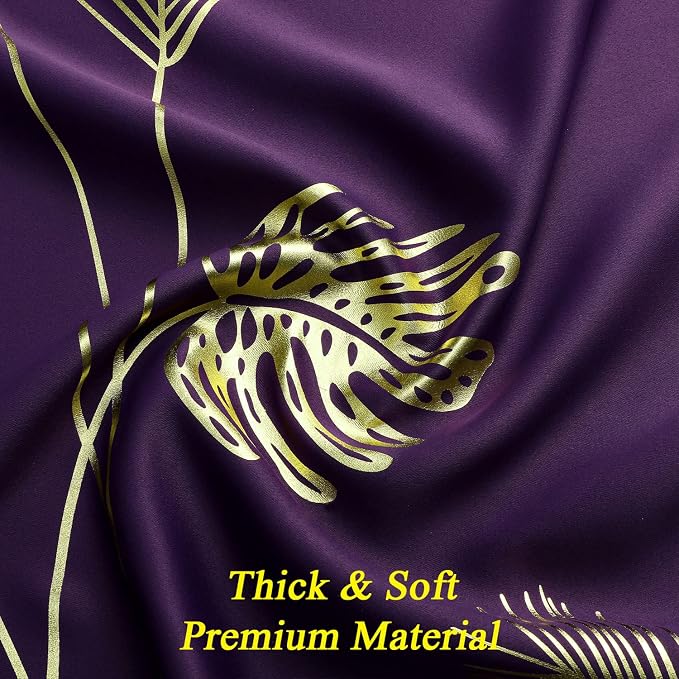 Purple Curtains Blackout Thermal Insulated Window Curtains Drapes - Image 5