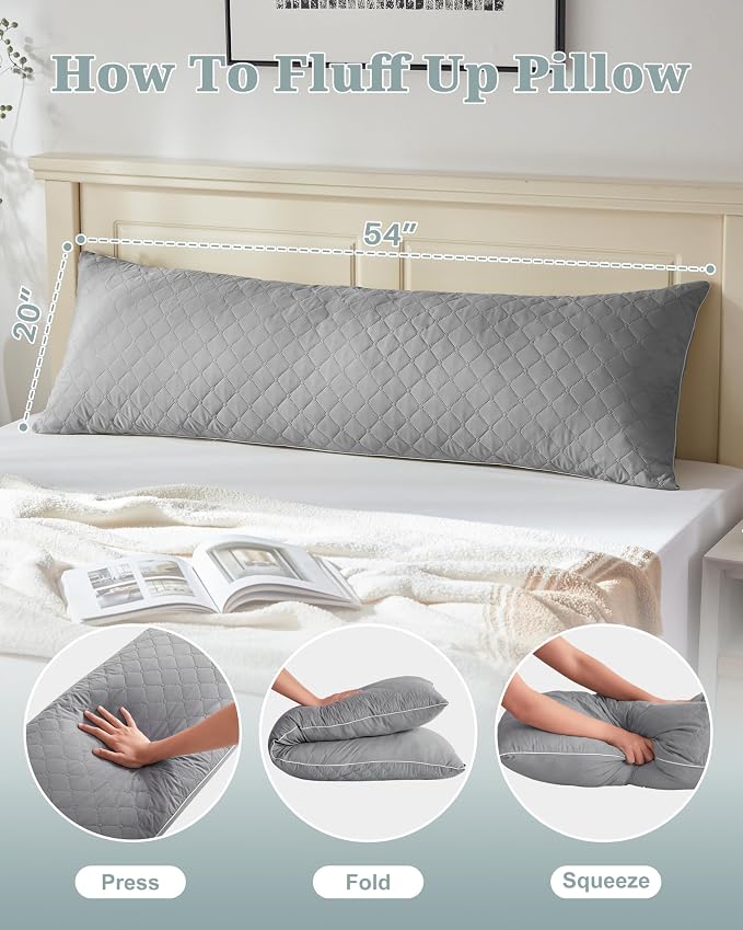 YZ HOME Long Body Pillow for Adults, Firm Body Pillow Shredded Memory Foam | - Image 7