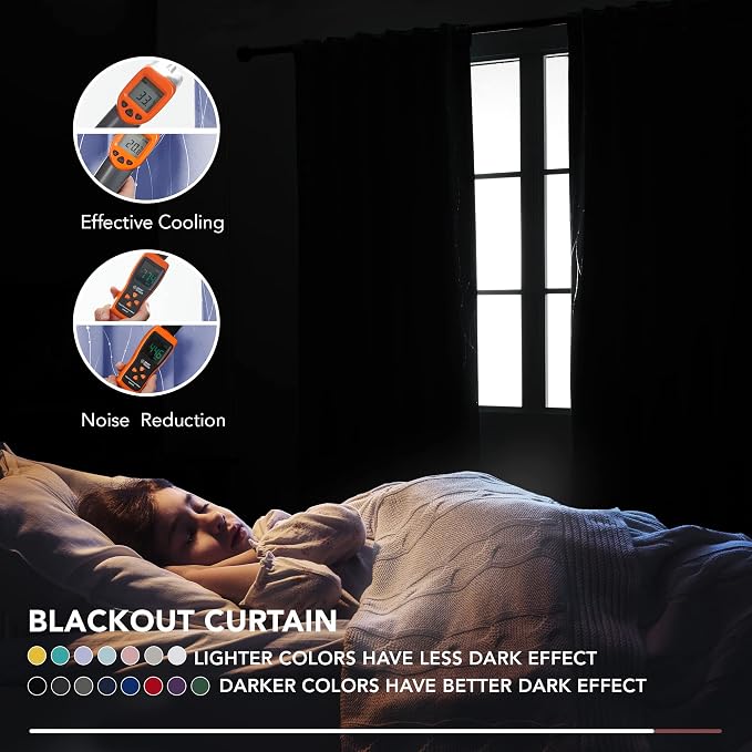 Deconovo Blackout Back Tab Curtains - Image 3