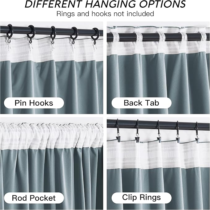 RYB HOME Stone Blue Velvet Curtains - Image 7