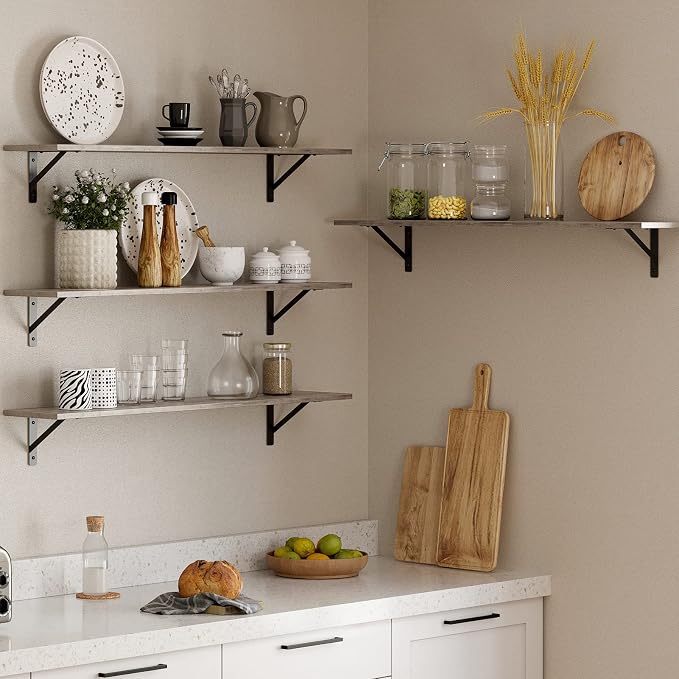 Long Wall Shelves, 39.4 Inch Wall Mounted Shelves - Image 8