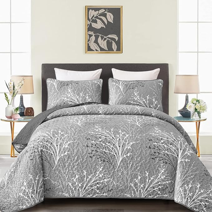 DJY Grey Quilt Set King Size by HOME
