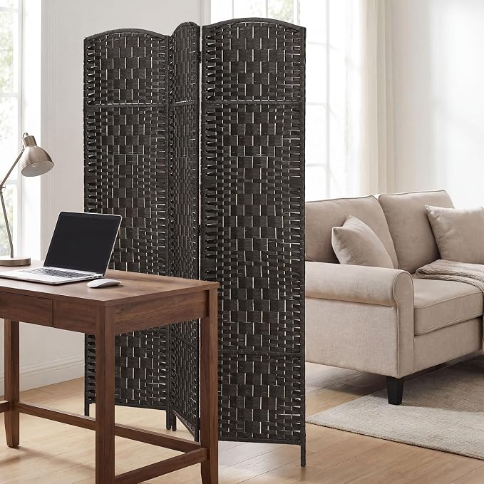 HOMCOM Room Divider 3-Panel, 6FT-Tall Folding Privacy Screen, Coffee | - Image 8